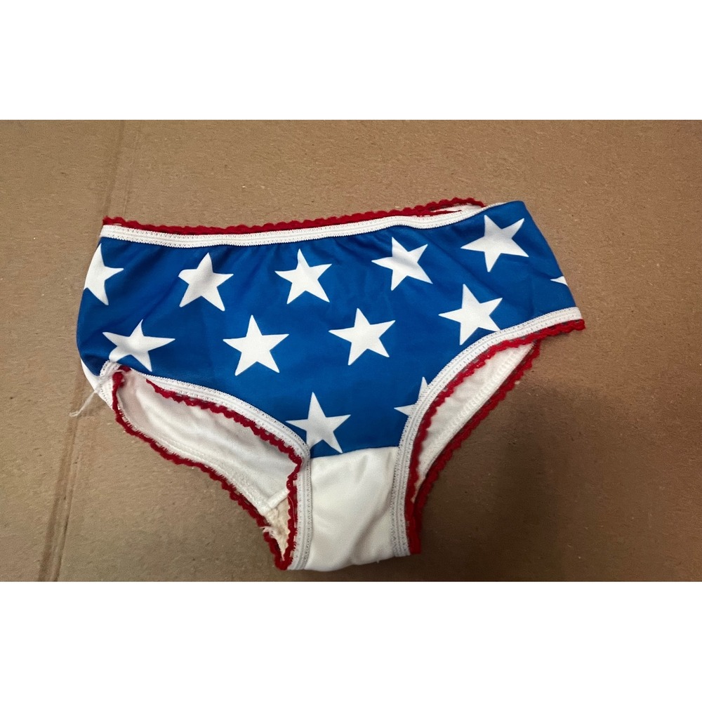 Vintage 70s Patriotic Star  Briefs Toddler XS 2-4 Red White Blue USA new(other)